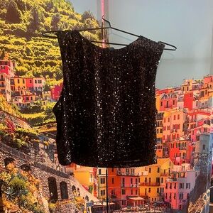 Noli Midnight Sequin Cargo top and pant set